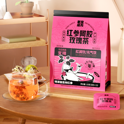 老金磨方紅參阿膠玫瑰茶